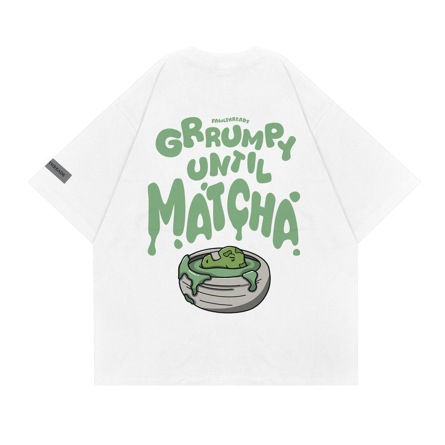 FAWLTHREADS - MATCHA T-REX T-SHIRT // WHITE