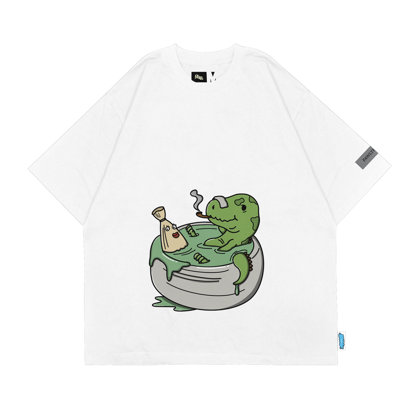 FAWLTHREADS - MATCHA T-REX T-SHIRT // WHITE