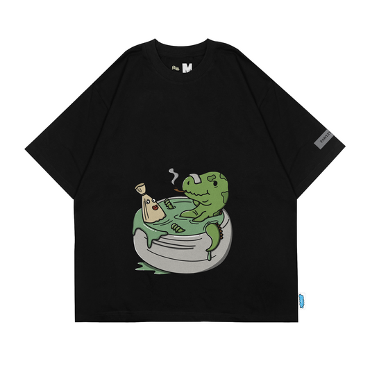 FAWLTHREADS - MATCHA T-REX T-SHIRT // BLACK